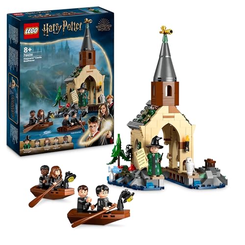 LEGO 76426 Harry Potter Hogwarts Castle Boathouse with 2 Boats - Includes 5 Character Minifigures and Hedwig the Owl Figure