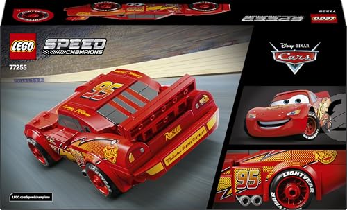 LEGO 77255 Speed Champions Lightning McQueen Race Car Toy - Collectible Model Kit with Detailed Undercarriage