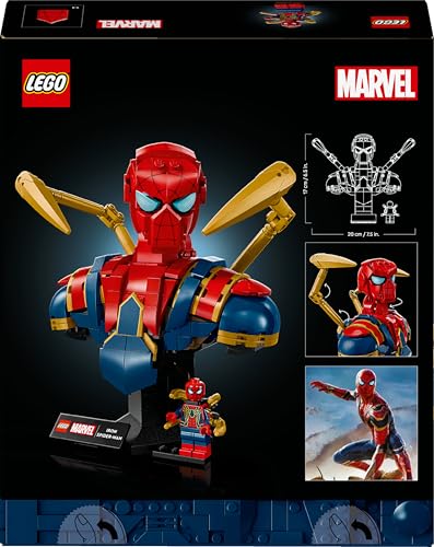 LEGO 76326 Marvel Iron Spider-Man Bust incl. 2 Movable Arms, a Rotating Head & a Super Hero Minifigure