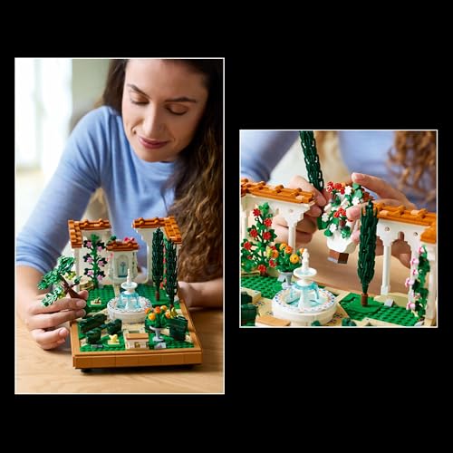 LEGO 10359 Icons Fountain Garden with Cypress Trees, Grapevines, Flowers and Animal Figures