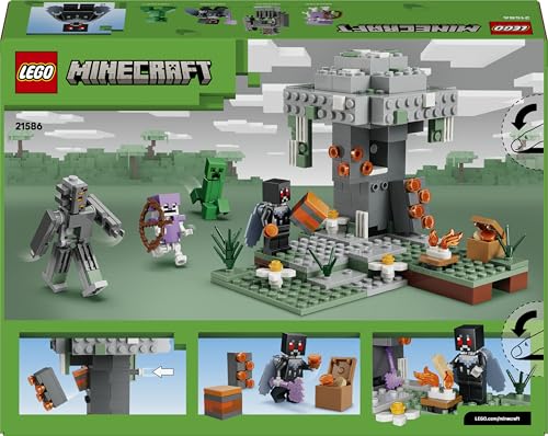 LEGO 21586 Minecraft The Pale Garden Toy - Miniature Biome with Creaking Minifigure & Mothman, Creeper & Skeleton Mobs Figures