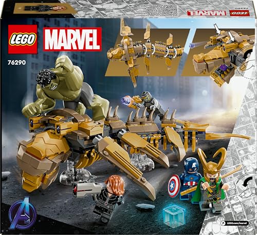 LEGO 76290 Marvel The Avengers vs. The Leviathan with Hulk Figure plus Captain America, Loki, Black Widow and Chitauri Minifigures