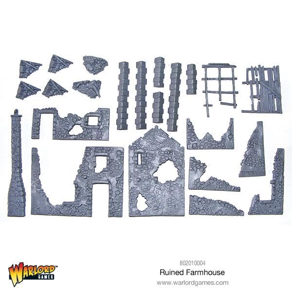 Bolt Action : Ruined Farmhouse - 28mm Scale - Warlord Games