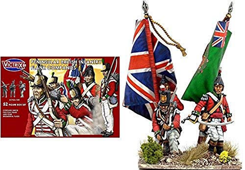 Victrix VX0004 - Peninsular British Infantry Flank Companies - 52 Figure Box Set With Flags - 28mm Plastic Minatures Napoleonic