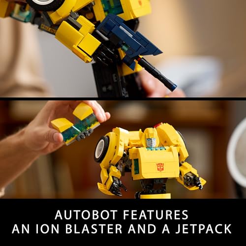 LEGO 10338 Icons Transformers Bumblebee Action Figure Building Set, Collectible Robot Model Kit for Adults to Build, Converts to Vehicle Mode
