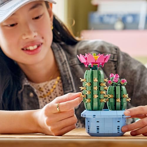 LEGO 11509 Botanicals Flowering Cactus - Artificial Potted Plant Set with 2 Cacti & Faux Flowers