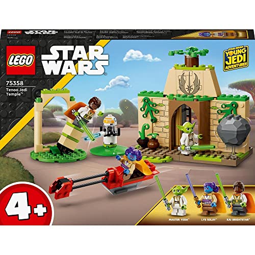 LEGO 75358 Star Wars Tenoo Jedi Temple Set with Master Yoda, Lightsabers, Droïd Figure and Speeder Bike