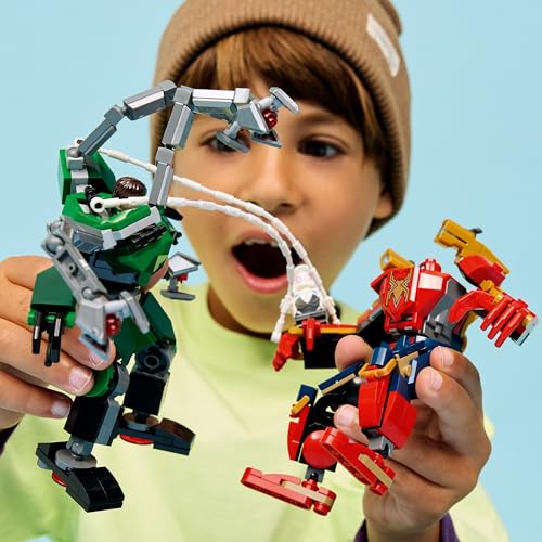 LEGO 76338 Marvel Mech Battle: Spider-Man vs. Doc Ock with 2 Action Figures, 3 Minifigures, Stud Shooters & Spider Slings