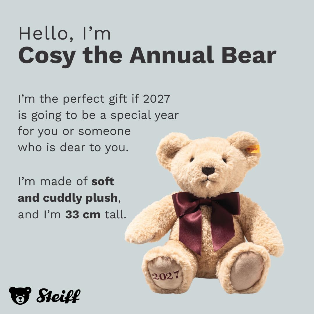 Steiff 2027 Cosy Year Bear 2027 - Plush 33cm - 114175