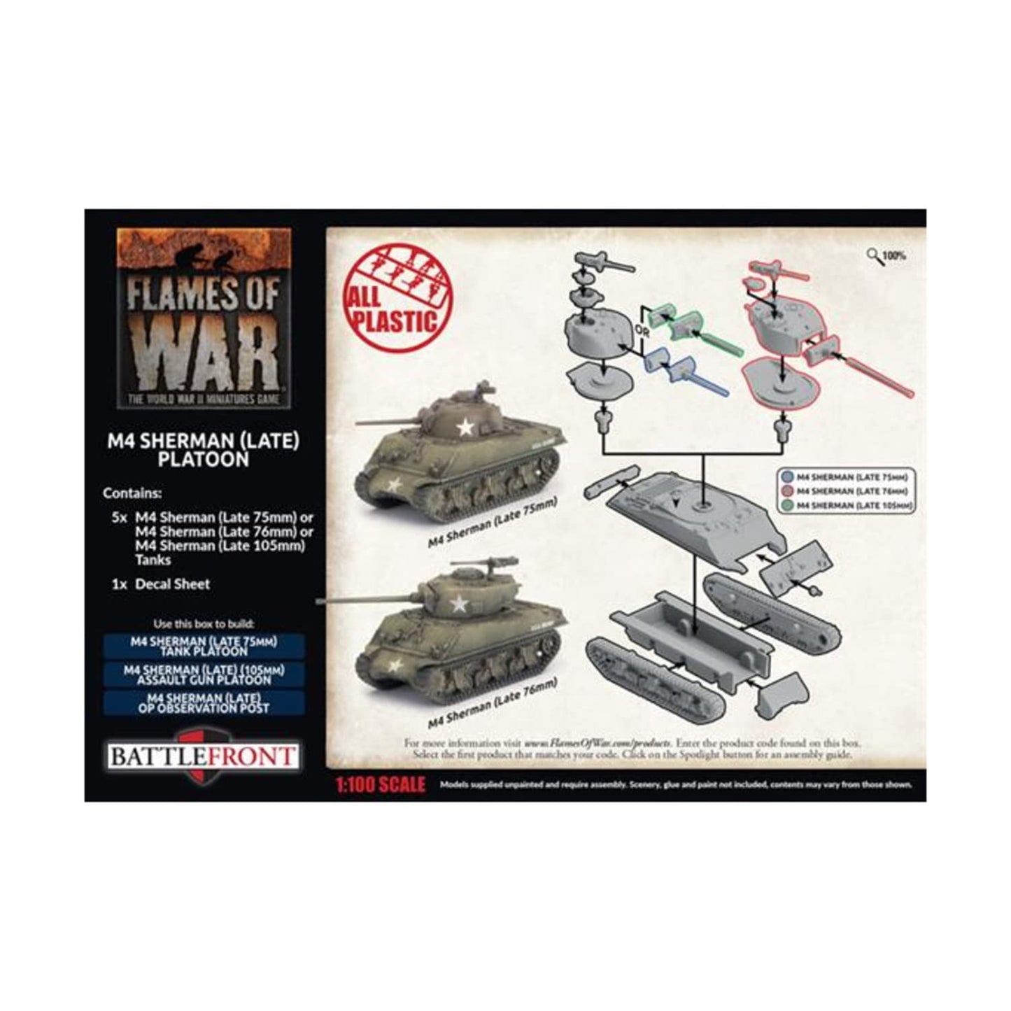 Flames of War - American M4 Sherman (Late) Platoon - UBX88