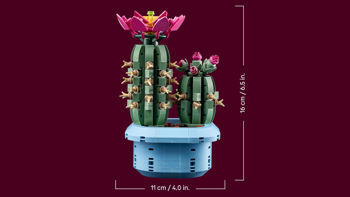 LEGO 11509 Botanicals Flowering Cactus - Artificial Potted Plant Set with 2 Cacti & Faux Flowers