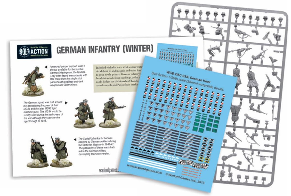 Bolt Action : Germans Grenadiers Winter Infantry Platoon - 28mm Scale - Warlord Games