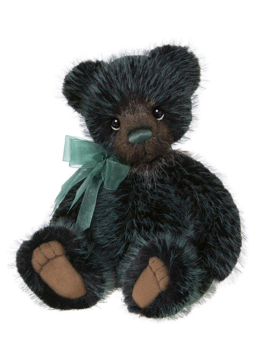 Charlie Bears Jupiter 2023 Black and Green Plush Teddy Bear Collectable Cute with Bow