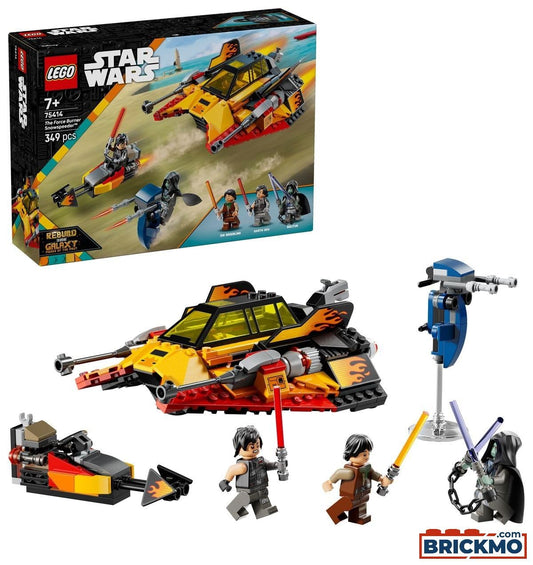 LEGO Star Wars 75414 The Force Burner Snowspeeder - Building Toy incl. 3 Minifigures with Lightsabers, plus a Speeder Bike