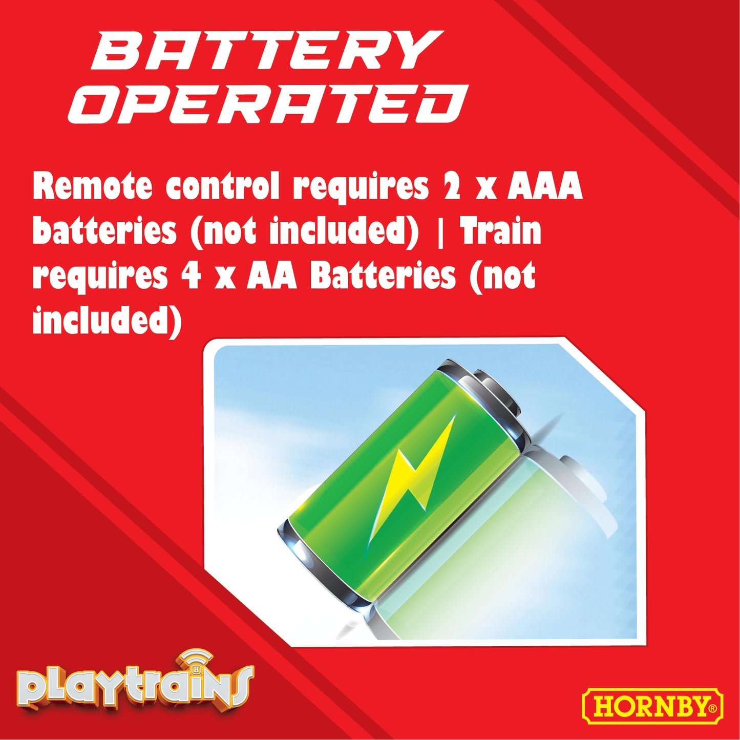 Hornby R9360M Playtrains High Speed Train Set - Remote Controlled Battery Train Set - Kids Toy Train Sets for Ages 5+
