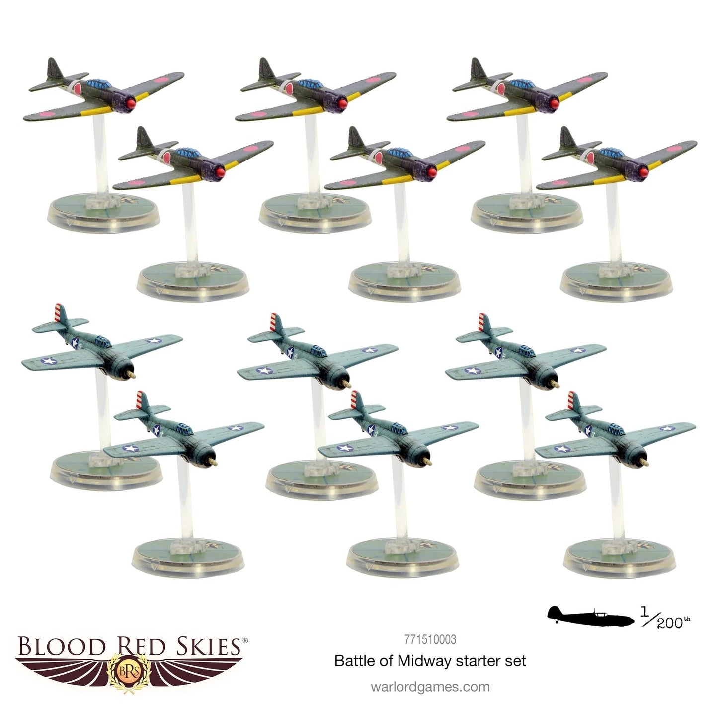 Battle of Midway : Blood Red Skies Starter Set a WW2 Aerial Strategy Battle Game for 2 or More Players - Bolt Action - Warlord Games