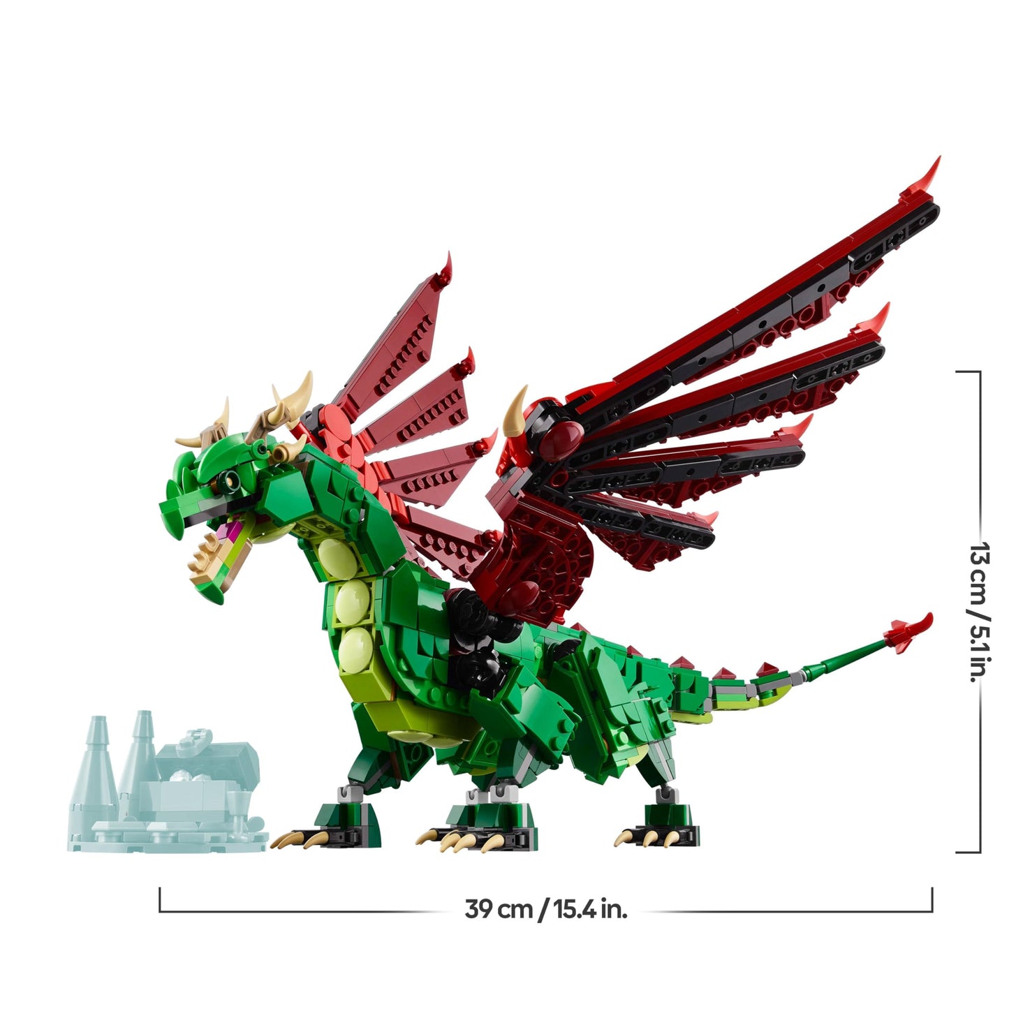LEGO 31161 Creator 3in1 Medieval Dragon Toy - Transforms into a Sea Serpent or a Phoenix animal figure - Mythical Creatures