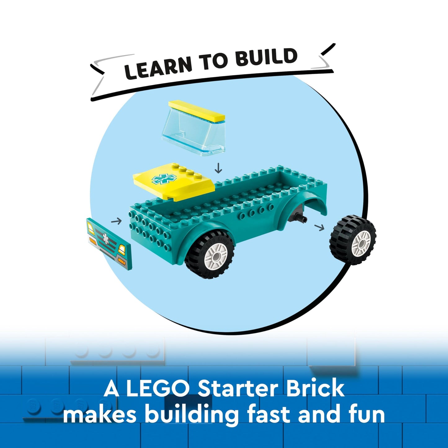 LEGO 60403 City Emergency Ambulance and Snowboarder with Boarder and Paramedic Minifigures,