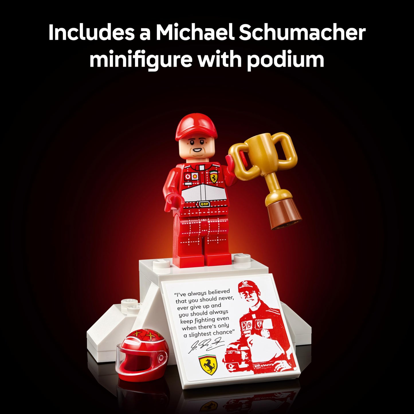 LEGO 11375 Icons Ferrari F2004 & Michael Schumacher - F1 Car Model Kit for Adults - Display Set w/ V10 Engine & Collectible Driver Minifigure