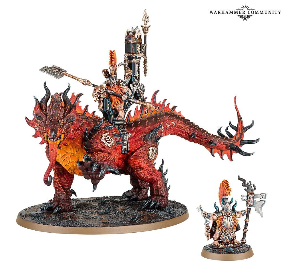 Games Workshop - Warhammer Age of Sigmar - Fyreslayers : Auric Runefather on Magmadroth