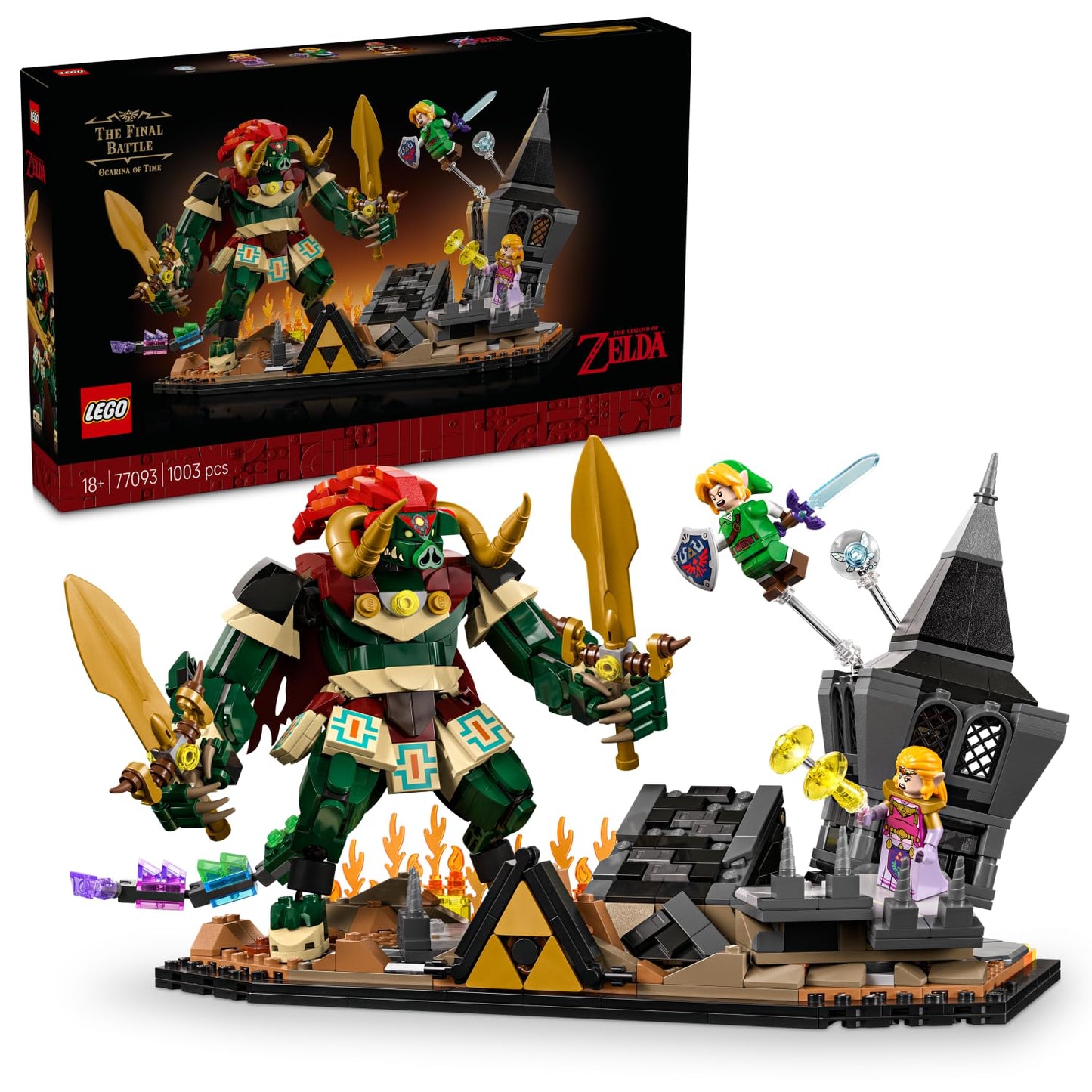 LEGO 77093 The Legend of Zelda Ocarina of Time – The Final Battle - Model Kit for Adults w/Ganon Figure & 3 Minifigures incl. Link