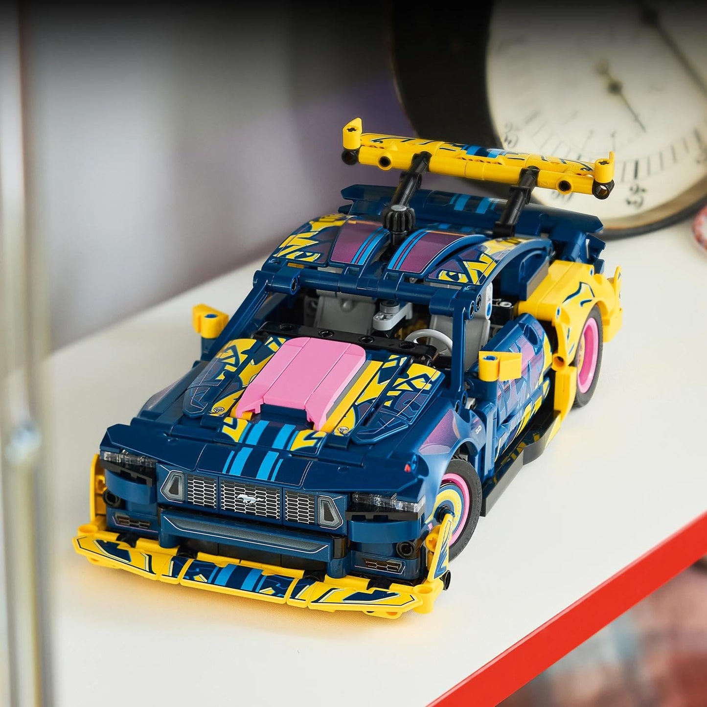 LEGO 42236 Technic Custom Garage Ford Mustang GT Car Toy - Model Kit with V8 Engine, HOG Steering & Swappable Body Parts