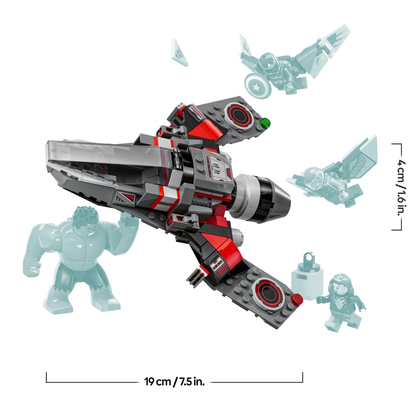 LEGO 76292 Marvel Captain America vs. Red Hulk Battle Set with 4 Super Hero Minifigures Including Red Hulk and Falcon