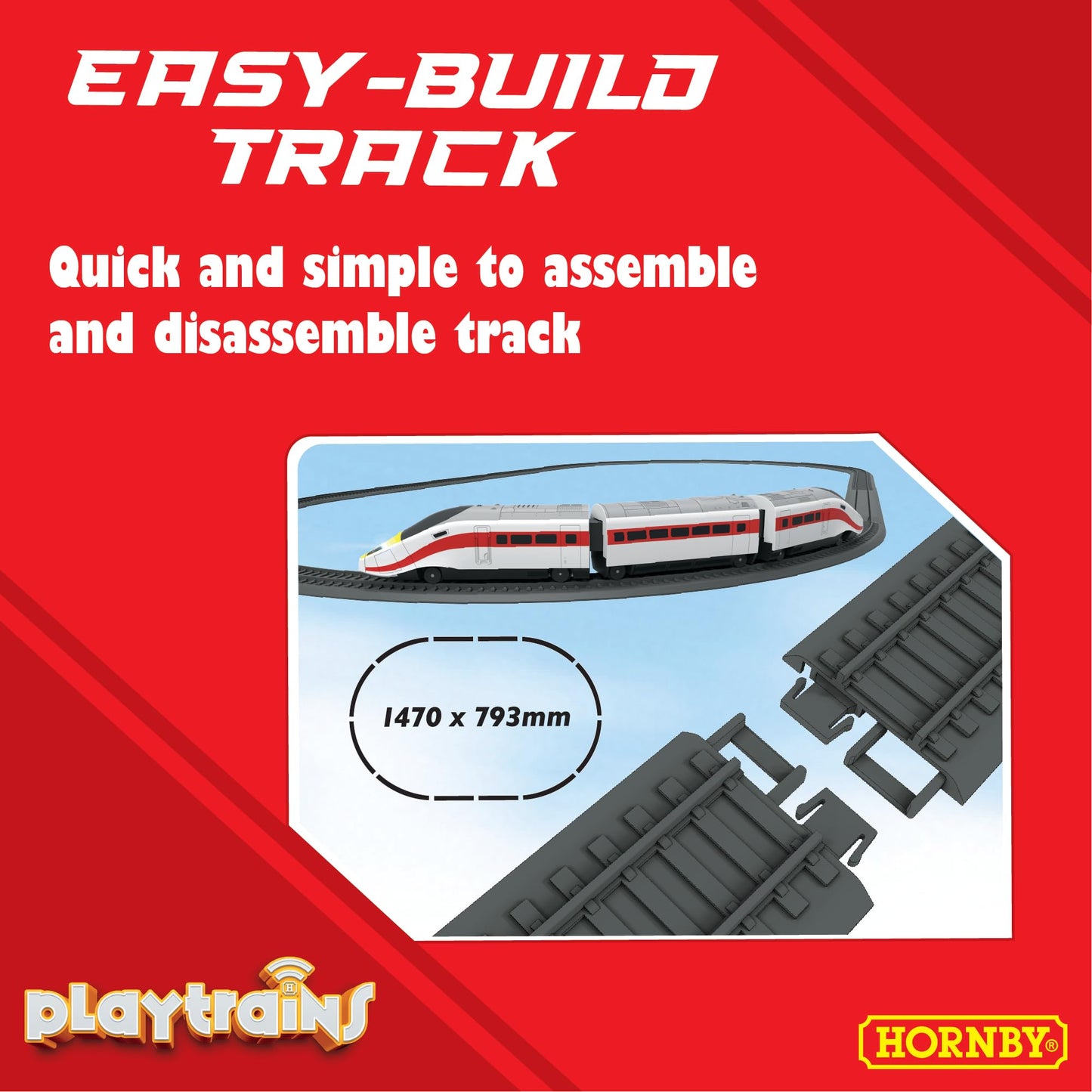 Hornby R9360M Playtrains High Speed Train Set - Remote Controlled Battery Train Set - Kids Toy Train Sets for Ages 5+