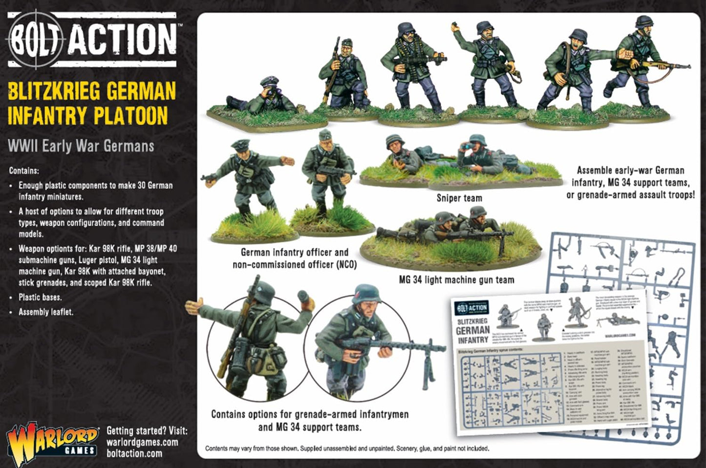 Bolt Action : Blitzkrieg German Infantry - 28mm Scale - Warlord Games