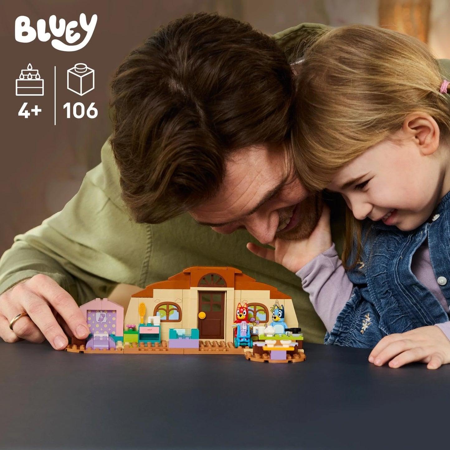 LEGO 11221 Bluey School with Rusty and Bluey with Kitchen, Cafe, 2 Minifigures & Play Food Accessories