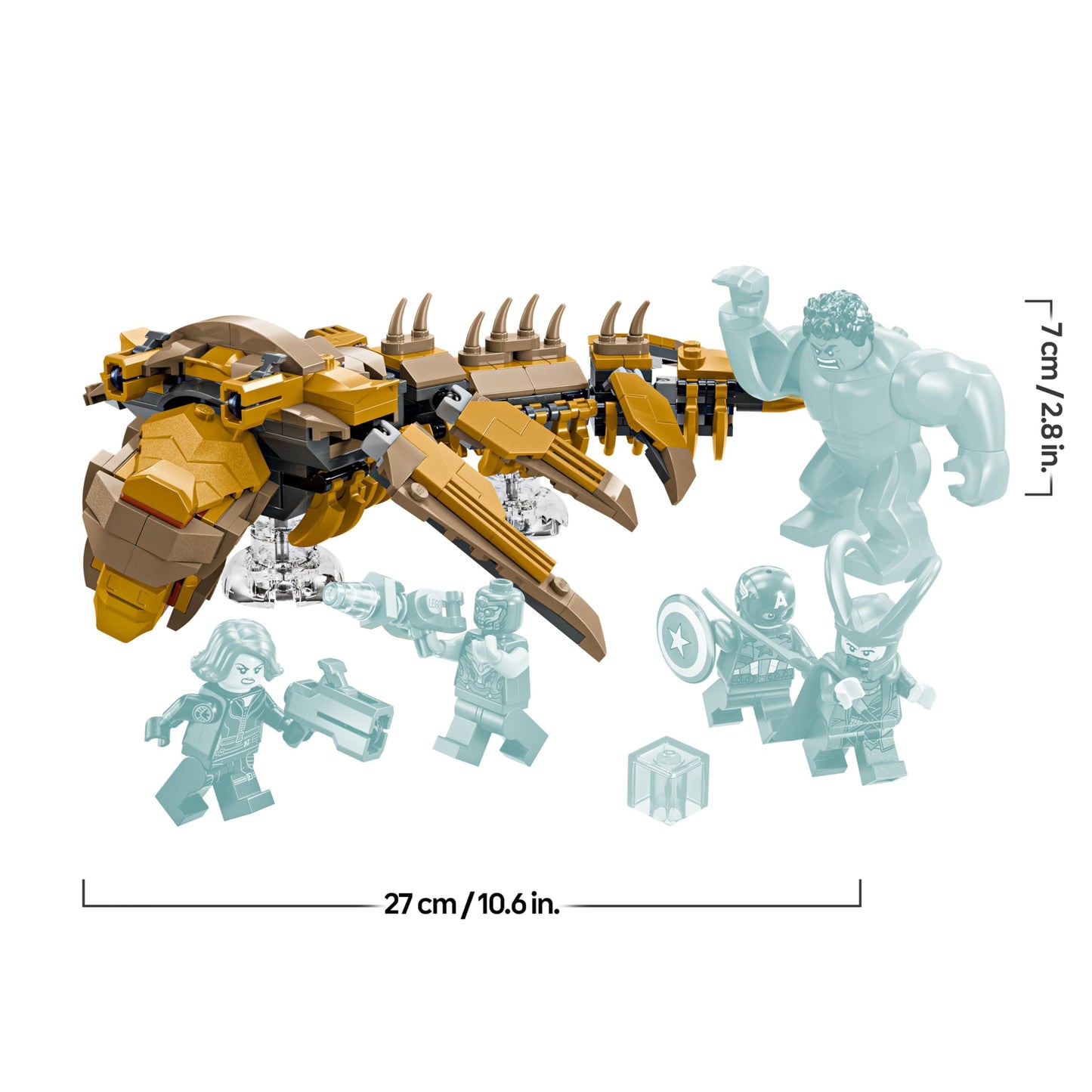 LEGO 76290 Marvel The Avengers vs. The Leviathan with Hulk Figure plus Captain America, Loki, Black Widow and Chitauri Minifigures