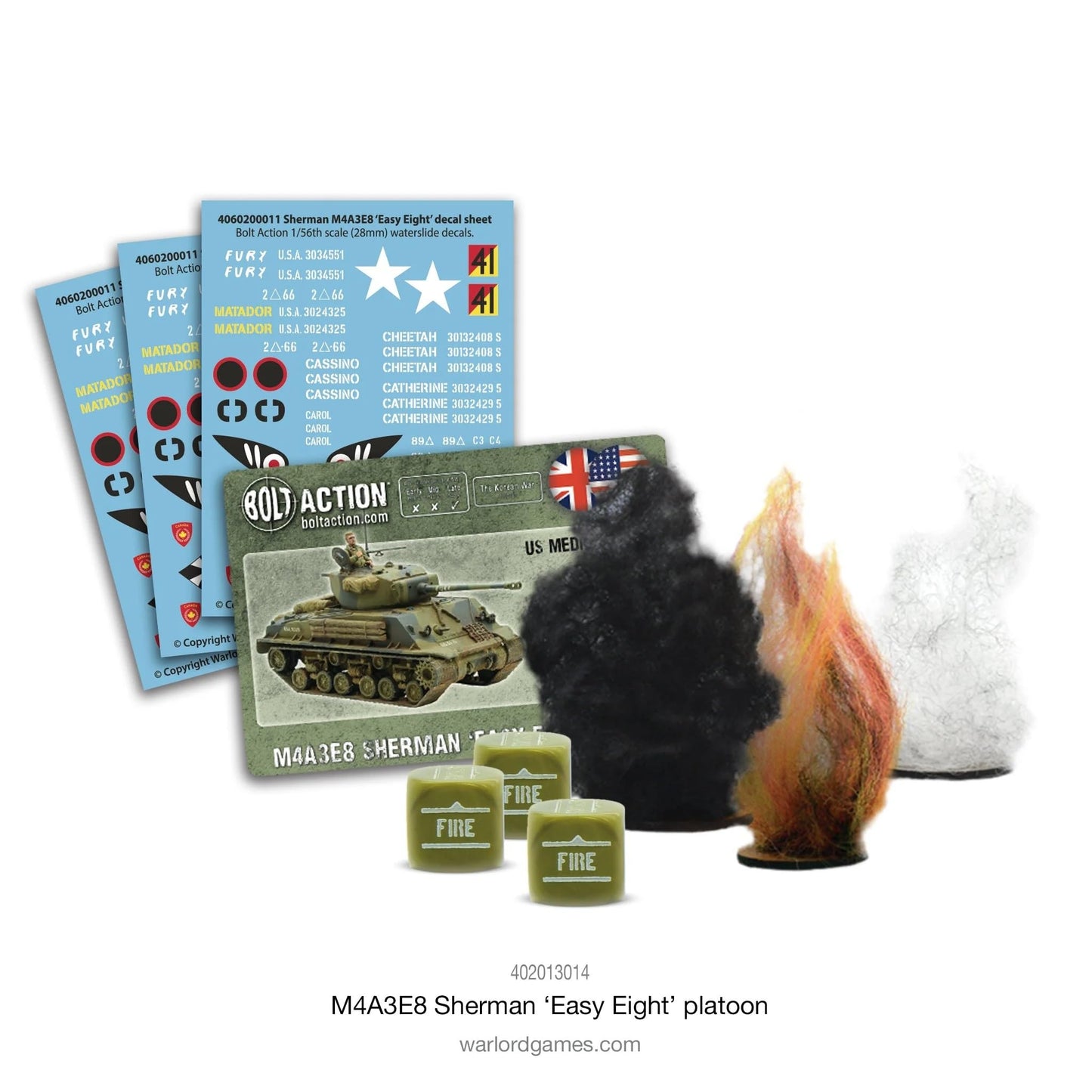 Bolt Action - M4A3E8 Sherman Easy Eight Platoon (3 Tanks) - 28mm Scale - Warlord Games