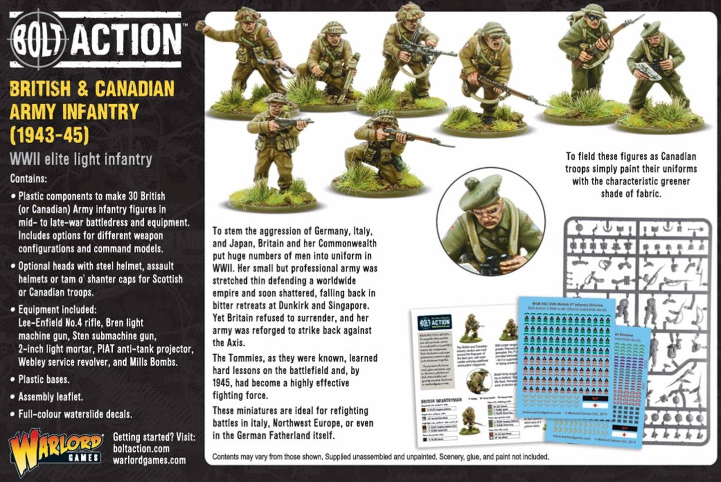 Bolt Action : British & Canadian Army Infantry (1943-45) - 28mm Scale - Warlord Games