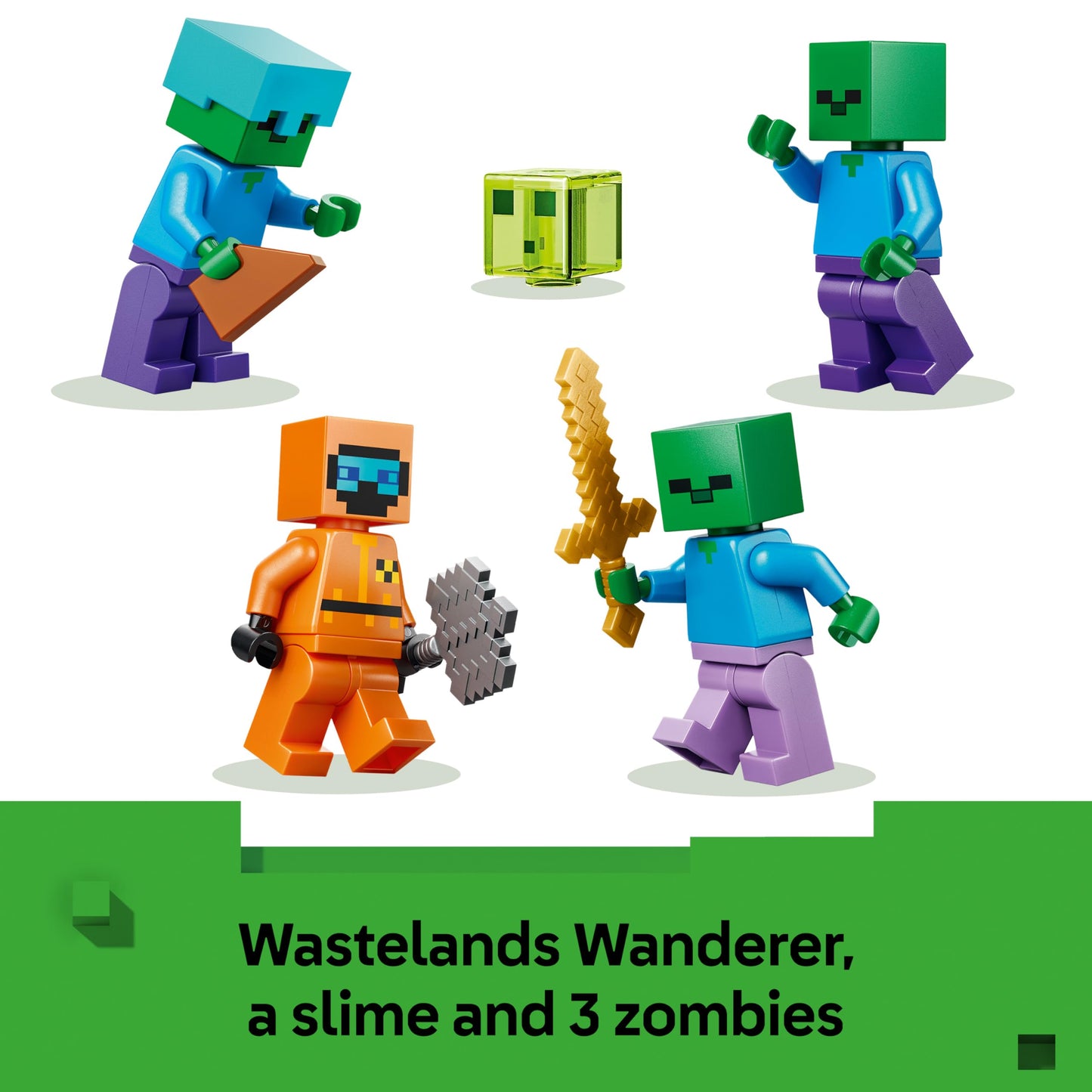 LEGO 21587 Minecraft Zombie Dungeon - with a Wanderer Minifigure, 3 Zombie Figures, a Slime & Crafting Table