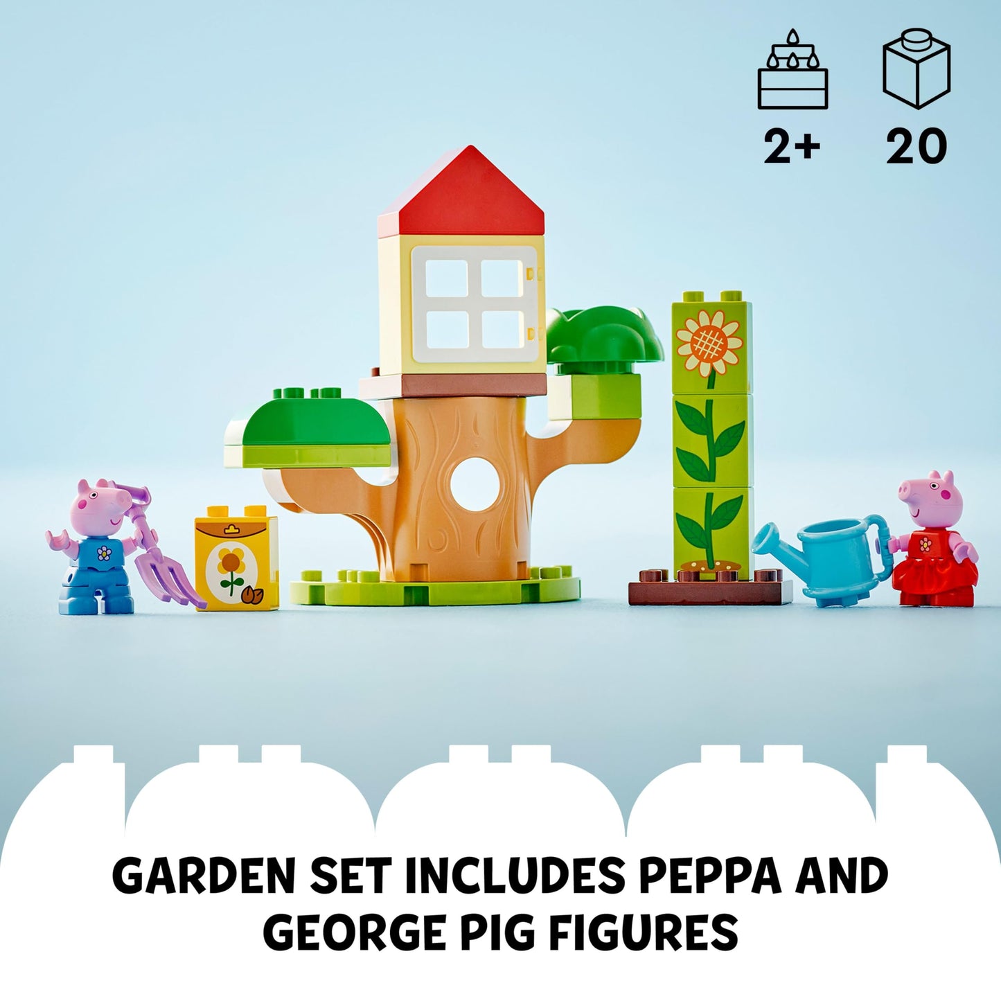 LEGO 10431 DUPLO Peppa Pig Garden and Tree House with 2 Figures, Flower Bricks and Accessories