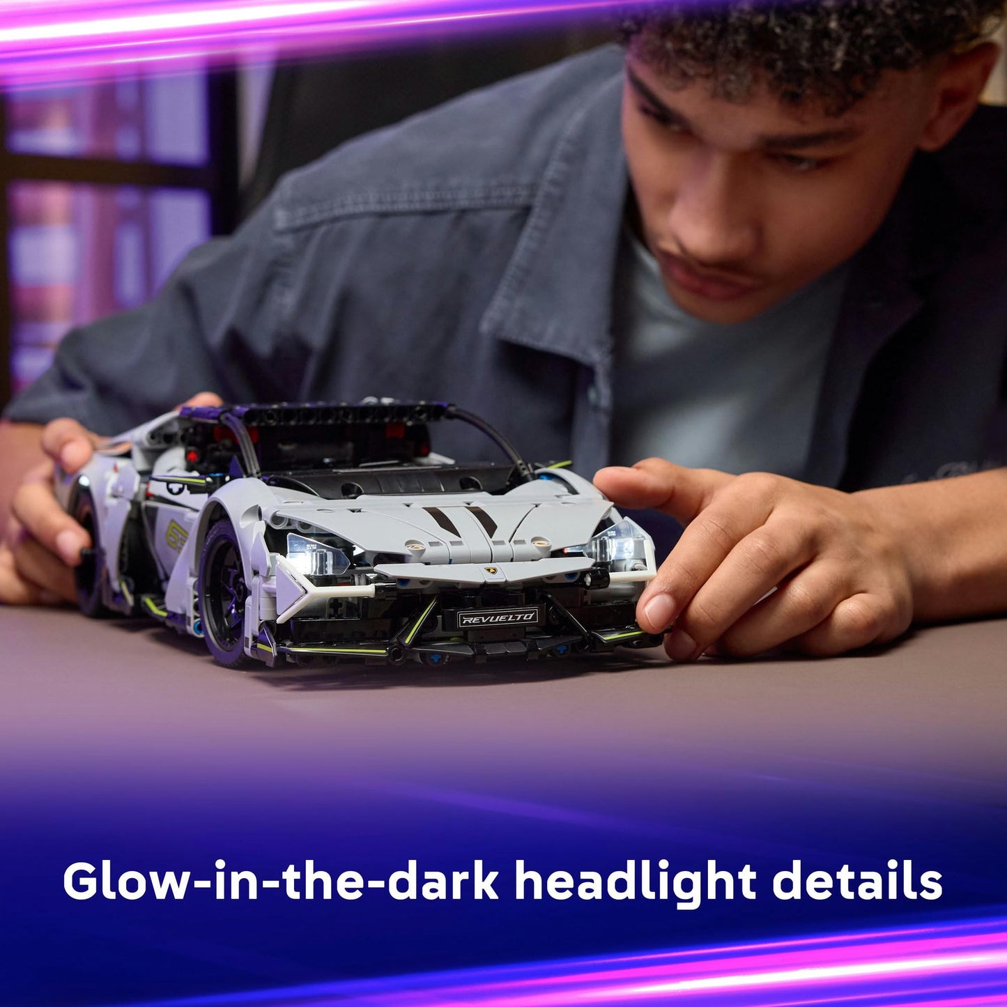 LEGO Technic 42214 Lamborghini Revuelto Super Sports Car Toy - Remote Controlled Car Model with Lights, Steering and a Rechargeable Battery Hub