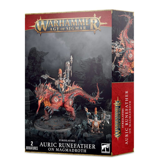 Games Workshop - Warhammer Age of Sigmar - Fyreslayers : Auric Runefather on Magmadroth