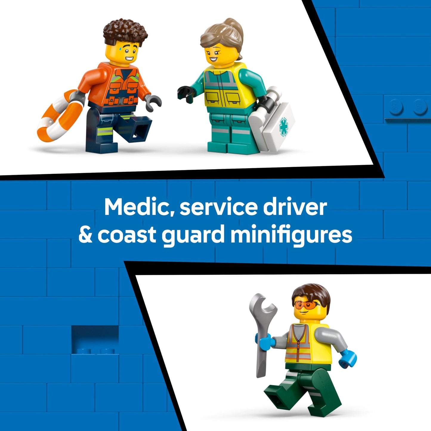 LEGO 60505 City 3in1 Airplane, Service Truck & Hovercraft Remix Toy - Mix & Match Model Vehicles Kit with 3 Minifigures