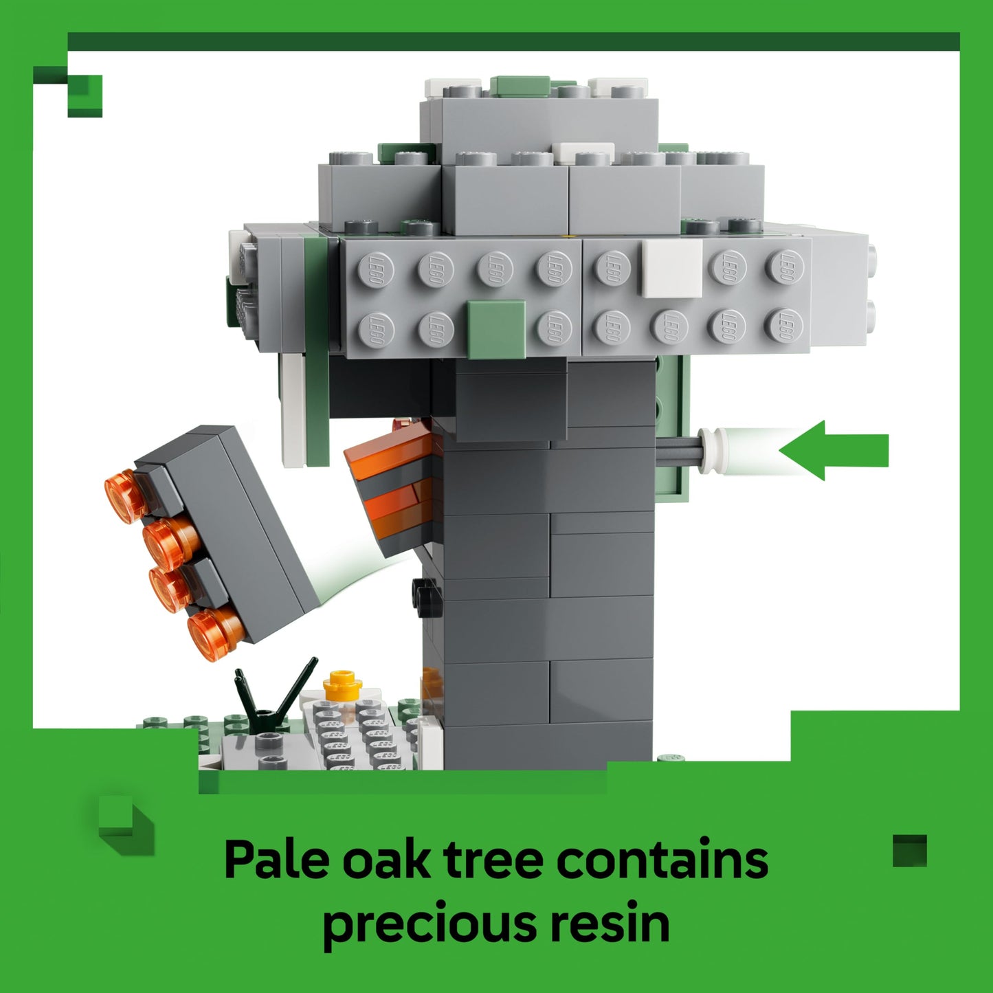 LEGO 21586 Minecraft The Pale Garden Toy - Miniature Biome with Creaking Minifigure & Mothman, Creeper & Skeleton Mobs Figures