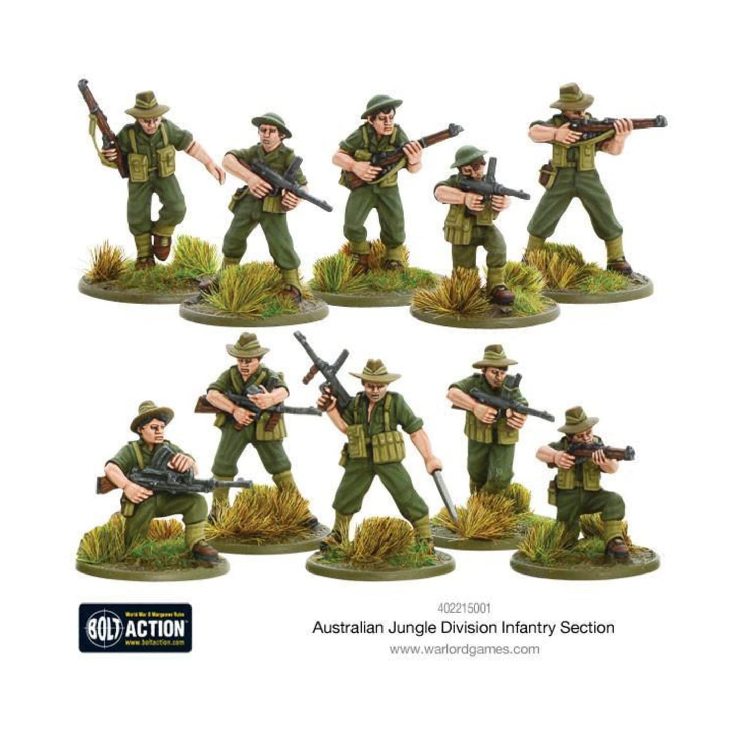Bolt Action : Australian Jungle Division Infantry Section (Pacific) - 28mm Scale - Warlord Games