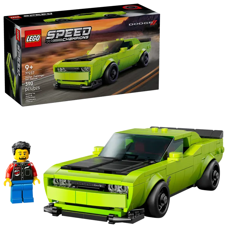 LEGO 77237 Speed Champions Dodge Challenger SRT Hellcat Sports Car Toy - Car Model Kit with a Driver Minifigure