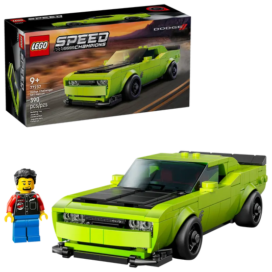 LEGO 77237 Speed Champions Dodge Challenger SRT Hellcat Sports Car Toy - Car Model Kit with a Driver Minifigure
