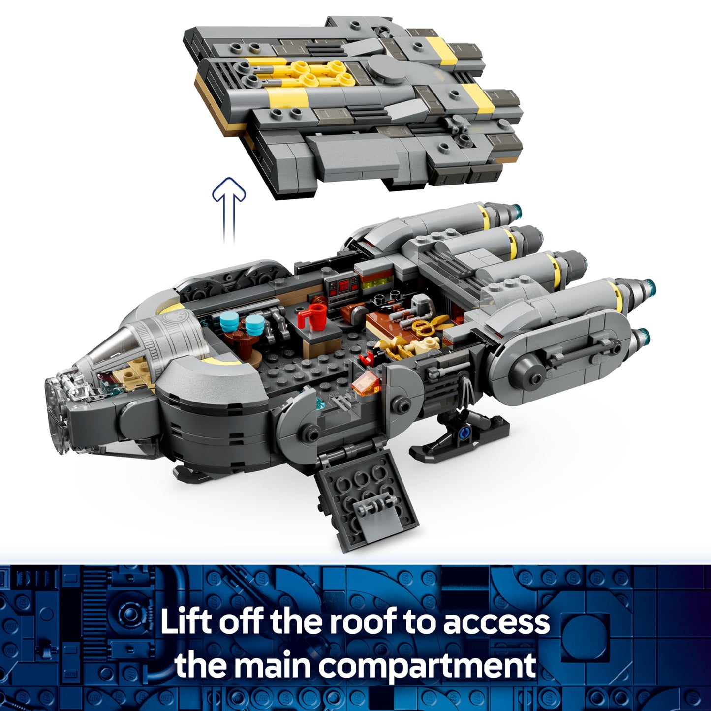 LEGO 75445 Star Wars Anzellan Starship Toy - The Mandalorian and Grogu Model Kit with 3 Figures & a Droid Workshop