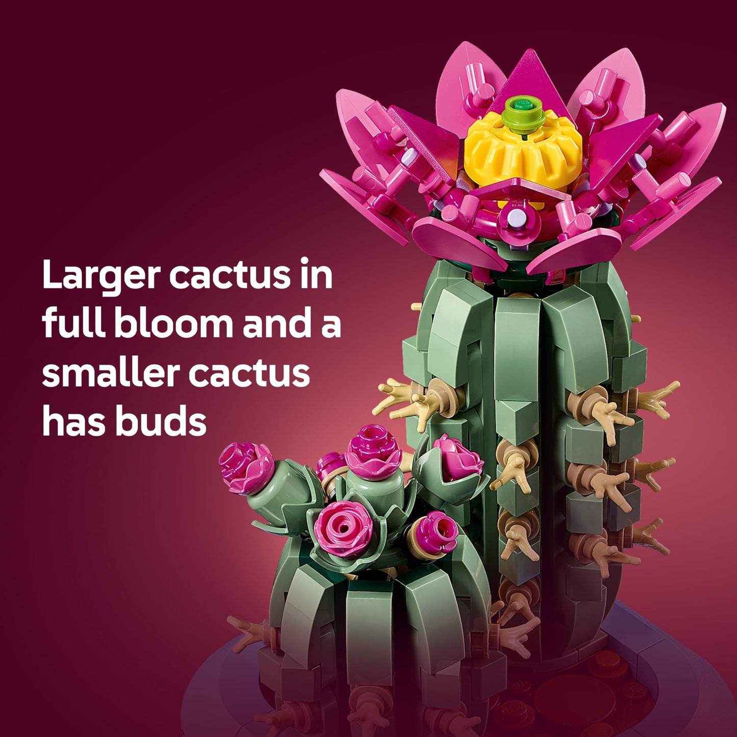 LEGO 11509 Botanicals Flowering Cactus - Artificial Potted Plant Set with 2 Cacti & Faux Flowers
