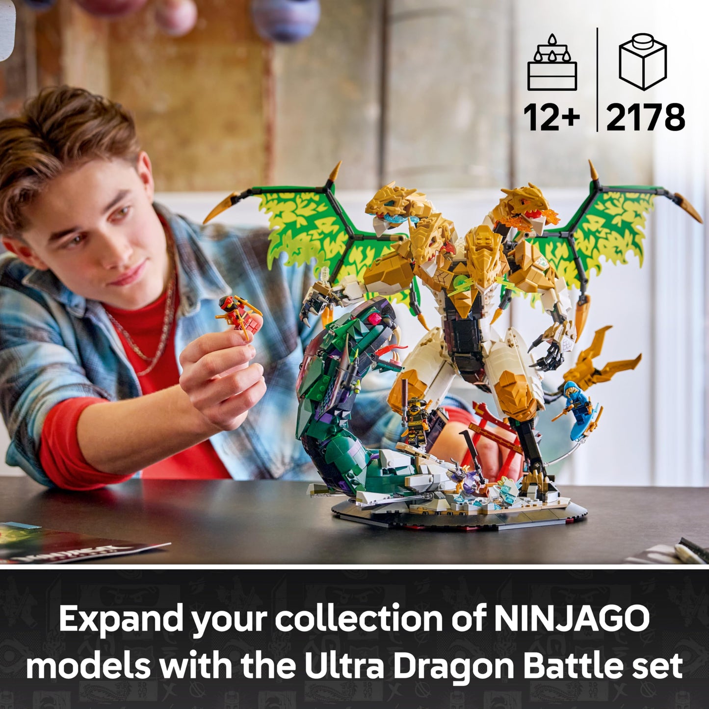 LEGO 71872 NINJAGO Ultra Dragon Battle Toy - 4-Headed Action Figure, Snake & 4 Minifigures w/Katanas