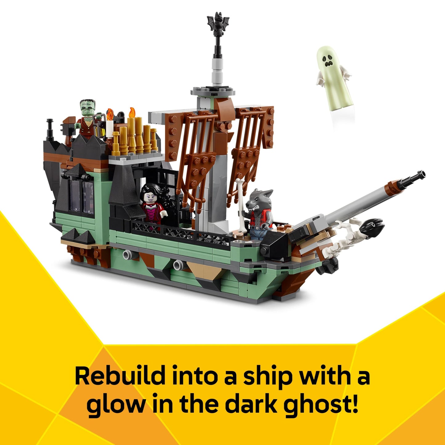 LEGO 31167 Creator 3in1 Haunted Mansion - Toy House Transforms into a Ghost Ship or a Train Set - Incl. 5 Minifigures