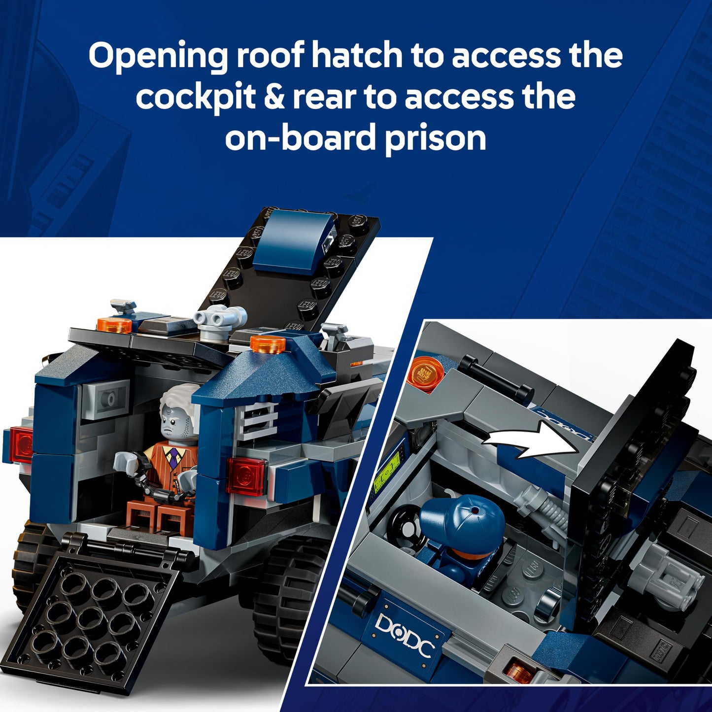 LEGO 76349 Marvel Spider-Man Prison Transport Chase with Armoured Car & 4 Minifigures incl. Tombstone & Tarantula
