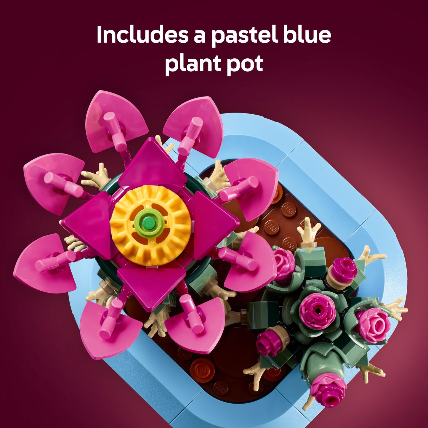 LEGO 11509 Botanicals Flowering Cactus - Artificial Potted Plant Set with 2 Cacti & Faux Flowers