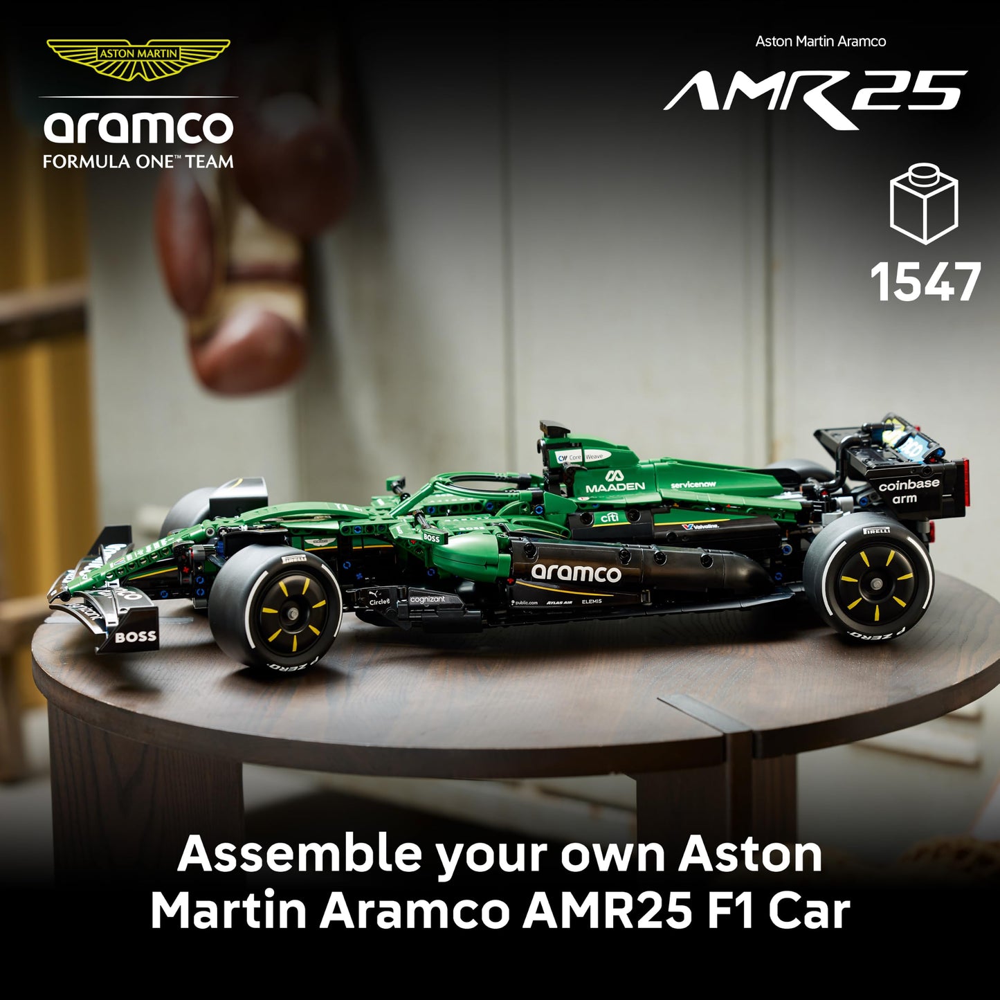 LEGO 42240 Technic Aston Martin Aramco AMR25 F1 Car Model Kit for Adults - Collectible Formula 1 Set with V6 Engine, DRS & Push-Rod Suspension