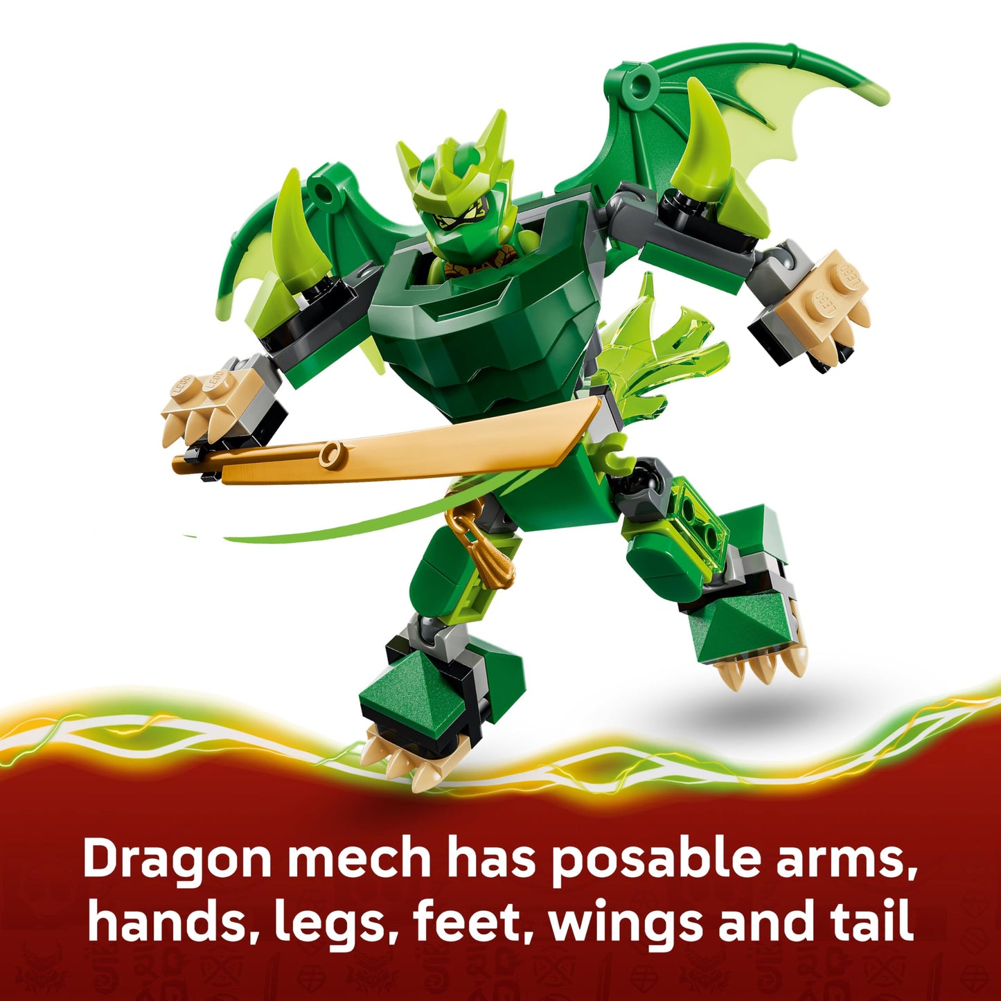 LEGO 71862 NINJAGO Lloyd's Dragon Mech Battle Pack - Ninja Toy w/Action Figure, 3 Minifigures & Katanas